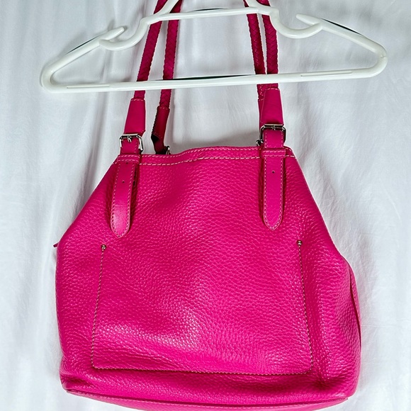 GUC Cole Haan Small Tote Raspberry Raleigh Unit B29527 & Medium Zip Pouch B29544 - Picture 2 of 12